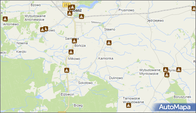 mapa Kamionka gmina Lubasz, Kamionka gmina Lubasz na mapie Targeo