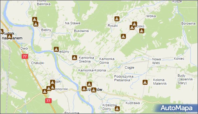 mapa Kamionka Górna, Kamionka Górna na mapie Targeo