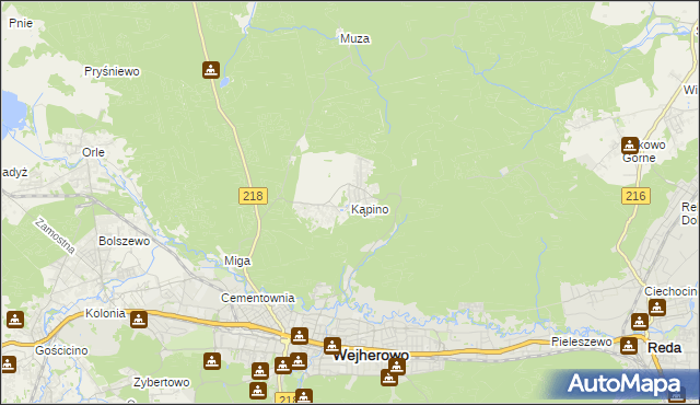 mapa Kąpino, Kąpino na mapie Targeo