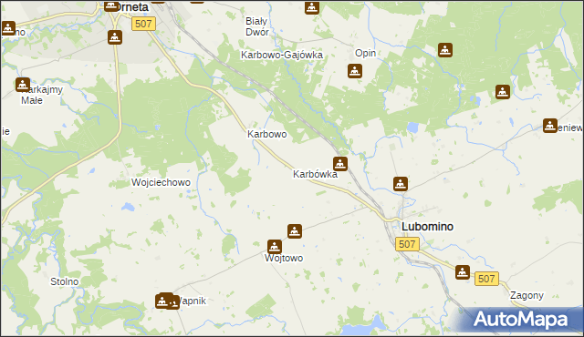 mapa Karbówka, Karbówka na mapie Targeo