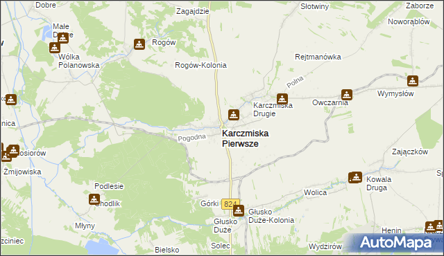 mapa Karczmiska Pierwsze, Karczmiska Pierwsze na mapie Targeo