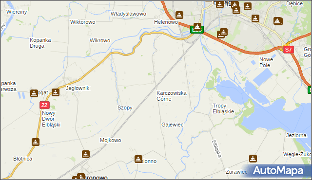 mapa Karczowiska Górne, Karczowiska Górne na mapie Targeo