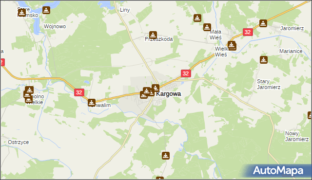 mapa Kargowa, Kargowa na mapie Targeo