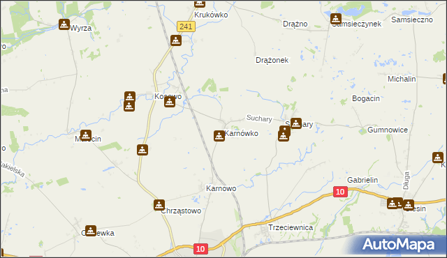 mapa Karnówko, Karnówko na mapie Targeo