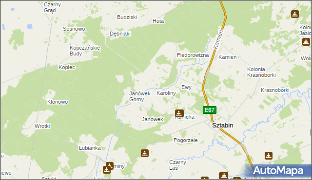 mapa Karoliny, Karoliny na mapie Targeo