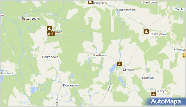 mapa Kartlewo gmina Świdwin, Kartlewo gmina Świdwin na mapie Targeo