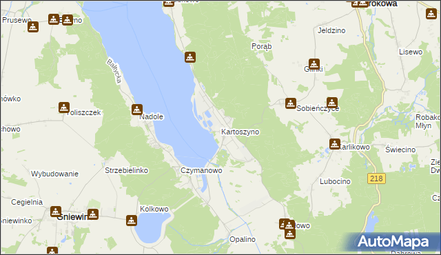 mapa Kartoszyno, Kartoszyno na mapie Targeo