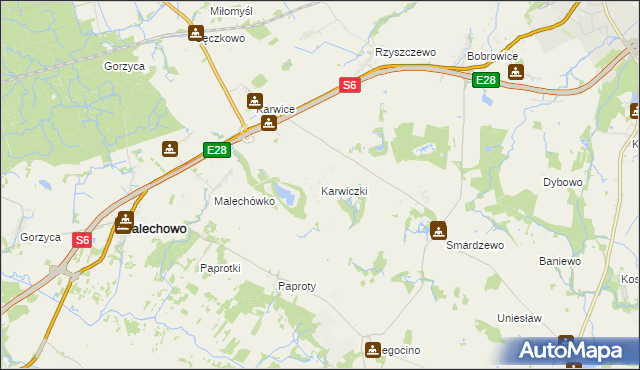 mapa Karwiczki, Karwiczki na mapie Targeo