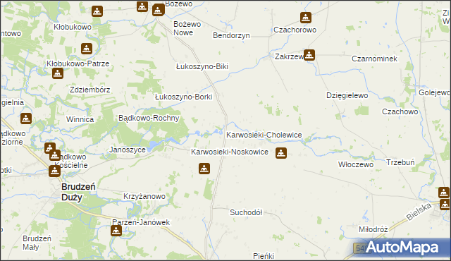 mapa Karwosieki-Cholewice, Karwosieki-Cholewice na mapie Targeo