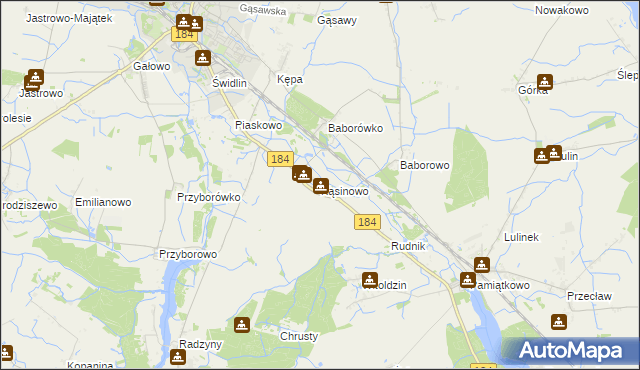 mapa Kąsinowo, Kąsinowo na mapie Targeo