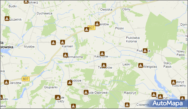 mapa Kasyldów, Kasyldów na mapie Targeo