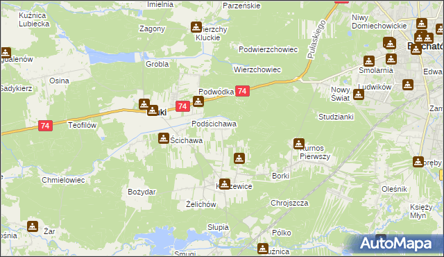 mapa Kaszewice-Kolonia, Kaszewice-Kolonia na mapie Targeo