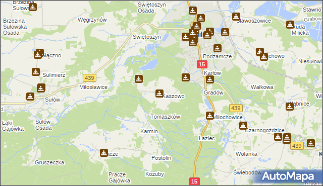 mapa Kaszowo, Kaszowo na mapie Targeo