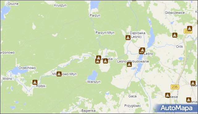 mapa Kaszuba gmina Brusy, Kaszuba gmina Brusy na mapie Targeo