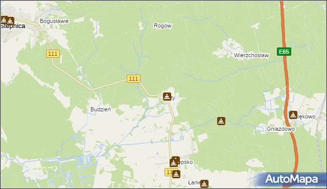 mapa Kąty gmina Goleniów, Kąty gmina Goleniów na mapie Targeo