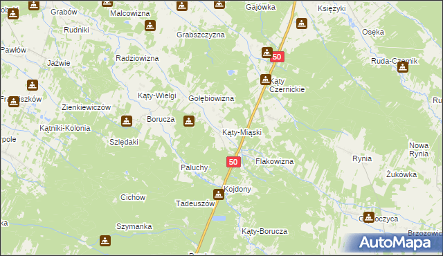 mapa Kąty-Miąski, Kąty-Miąski na mapie Targeo