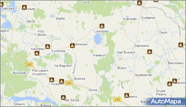 mapa Kawęcin, Kawęcin na mapie Targeo