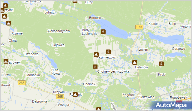 mapa Kazimierzów gmina Gostynin, Kazimierzów gmina Gostynin na mapie Targeo