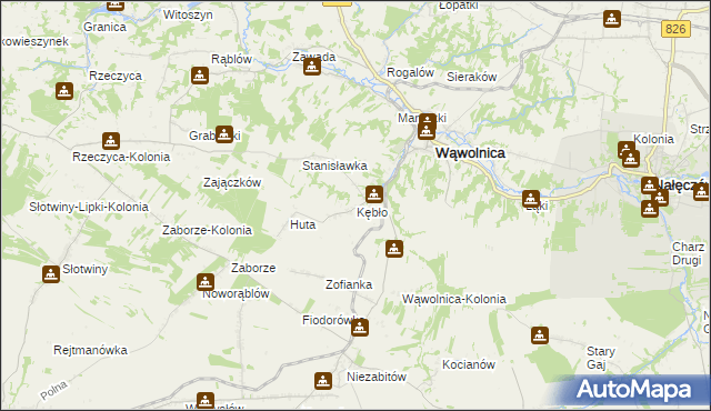 mapa Kębło, Kębło na mapie Targeo