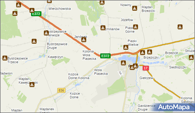 mapa Kębłów gmina Piaski, Kębłów gmina Piaski na mapie Targeo