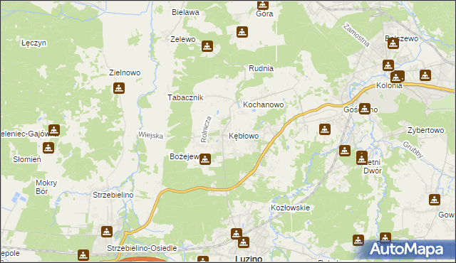 mapa Kębłowo gmina Luzino, Kębłowo gmina Luzino na mapie Targeo