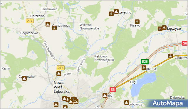 mapa Kębłowo Nowowiejskie, Kębłowo Nowowiejskie na mapie Targeo