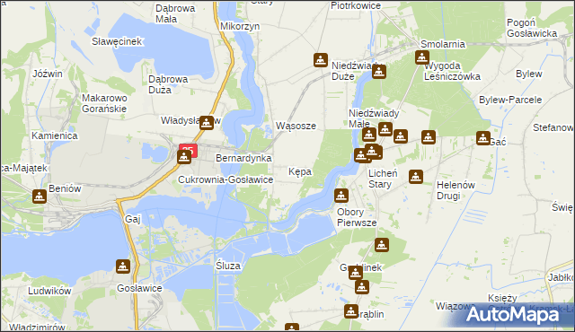 mapa Kępa gmina Ślesin, Kępa gmina Ślesin na mapie Targeo