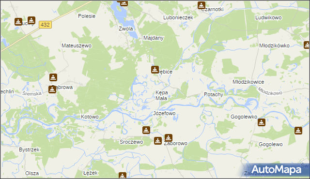 mapa Kępa Mała, Kępa Mała na mapie Targeo