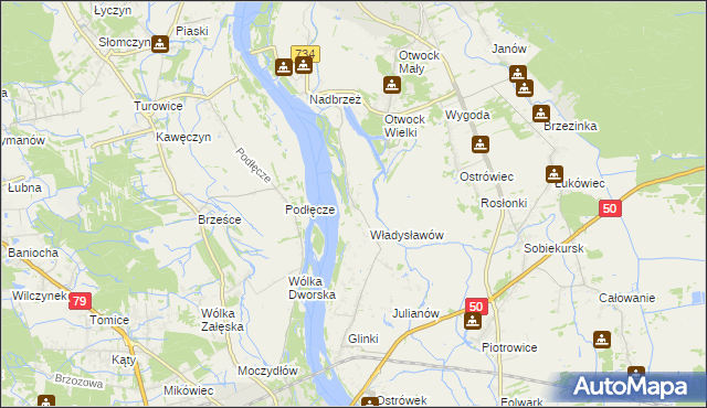 mapa Kępa Nadbrzeska, Kępa Nadbrzeska na mapie Targeo