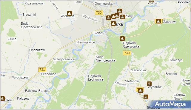 mapa Kępa Niemojewska, Kępa Niemojewska na mapie Targeo