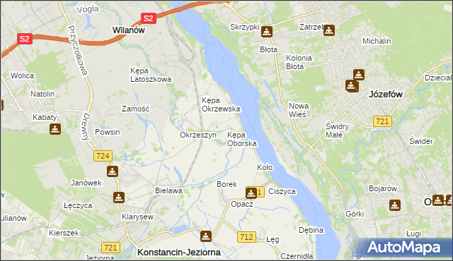 mapa Kępa Oborska, Kępa Oborska na mapie Targeo