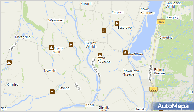 mapa Kępa Rybacka, Kępa Rybacka na mapie Targeo