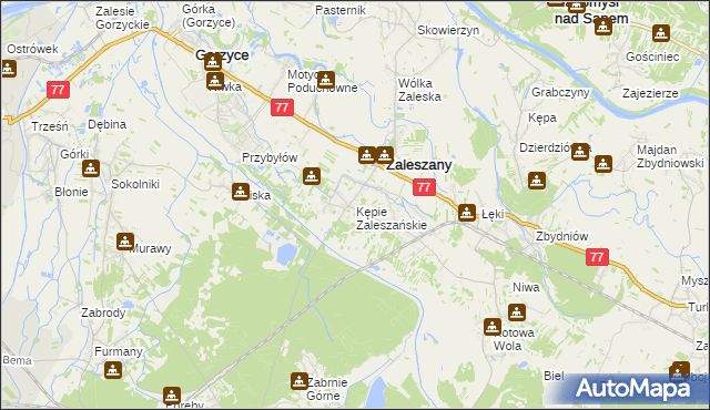 mapa Kępie Zaleszańskie, Kępie Zaleszańskie na mapie Targeo