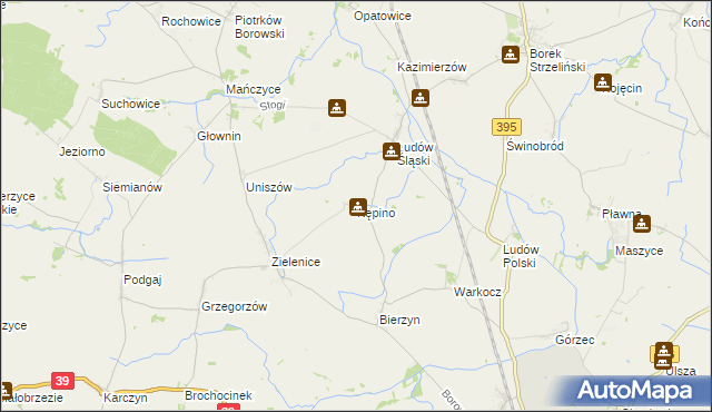 mapa Kępino gmina Borów, Kępino gmina Borów na mapie Targeo