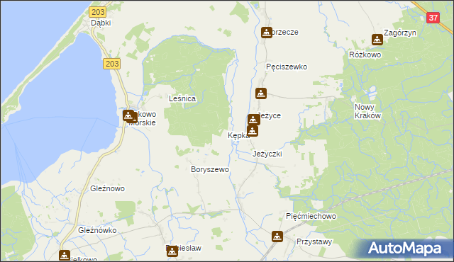 mapa Kępka gmina Darłowo, Kępka gmina Darłowo na mapie Targeo