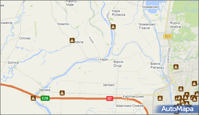 mapa Kępki gmina Nowy Dwór Gdański, Kępki gmina Nowy Dwór Gdański na mapie Targeo