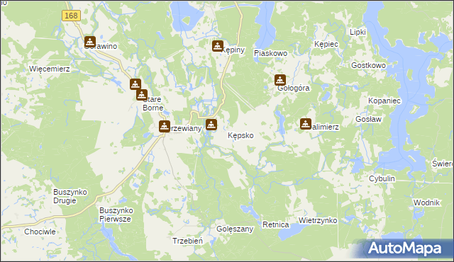 mapa Kępsko gmina Bobolice, Kępsko gmina Bobolice na mapie Targeo