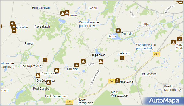 mapa Kęsowo, Kęsowo na mapie Targeo