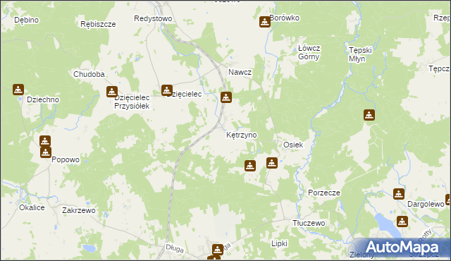 mapa Kętrzyno, Kętrzyno na mapie Targeo