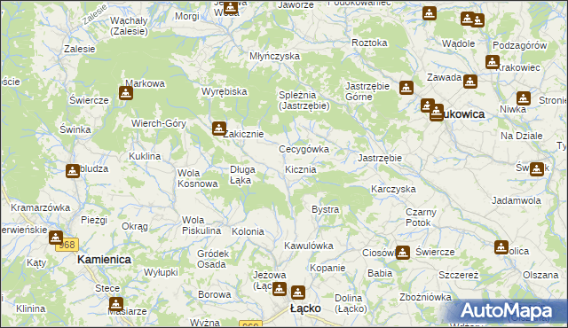 mapa Kicznia, Kicznia na mapie Targeo