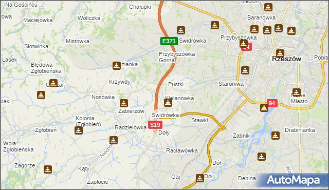 mapa Kielanówka, Kielanówka na mapie Targeo