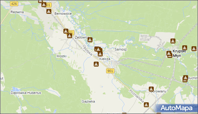 mapa Kielcza, Kielcza na mapie Targeo