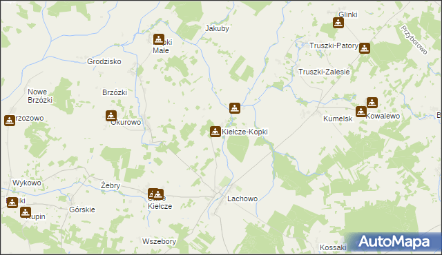 mapa Kiełcze-Kopki, Kiełcze-Kopki na mapie Targeo