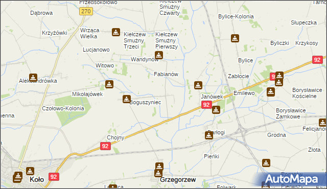 mapa Kiełczewek, Kiełczewek na mapie Targeo