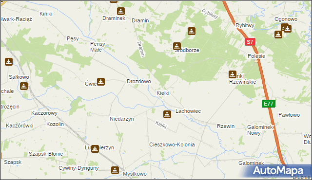mapa Kiełki, Kiełki na mapie Targeo
