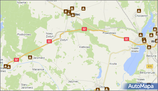 mapa Kiełkowo, Kiełkowo na mapie Targeo