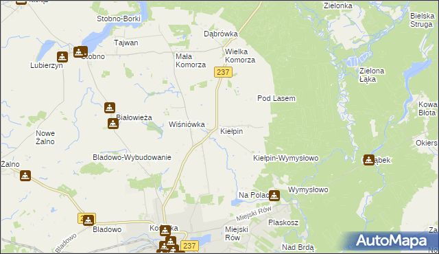 mapa Kiełpin gmina Tuchola, Kiełpin gmina Tuchola na mapie Targeo