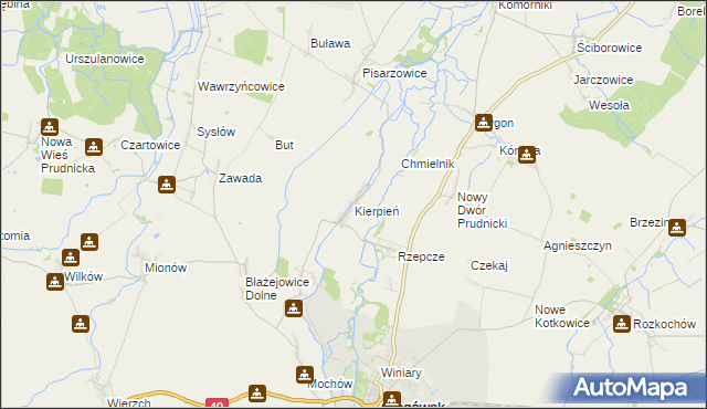 mapa Kierpień, Kierpień na mapie Targeo