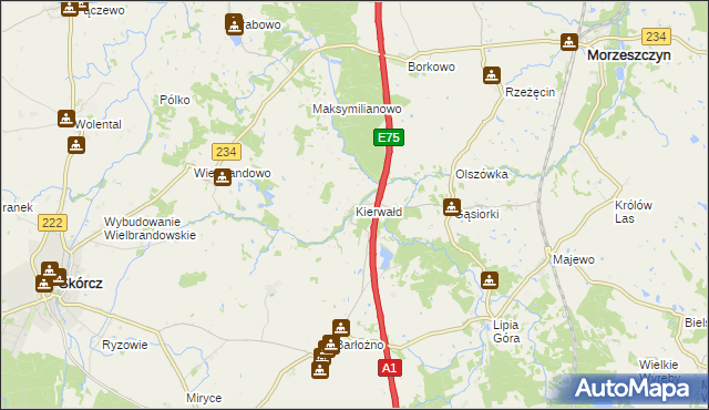 mapa Kierwałd, Kierwałd na mapie Targeo