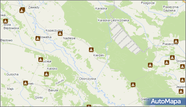 mapa Kierzek gmina Kadzidło, Kierzek gmina Kadzidło na mapie Targeo